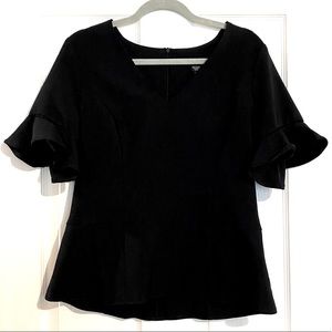 Maggy London navy short sleeve blouse